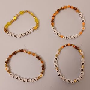 Fearless Taylor Swift Themed Bracelets Bundle Of 4